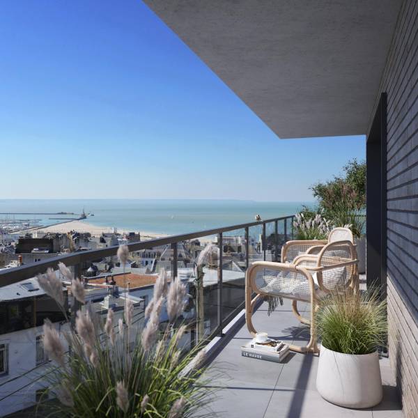 A vendre appartement neuf F4 T4 3 chambres avec terrasse rooftop vue mer proche sainte adresse à Le Havre 76600